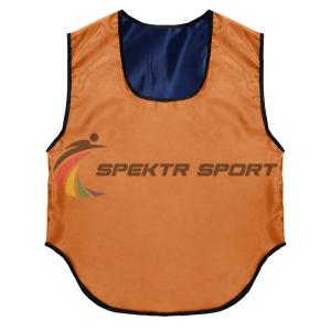 Купить Манишка футбольная двусторонняя Spektr Sport оранжево-синяя, р. 36-40 в Артёме 