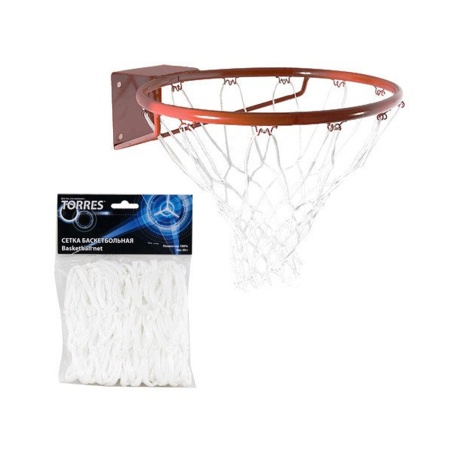 Купить Сетка баскетбольная Torres, нить 4 мм, белая в Артёме 