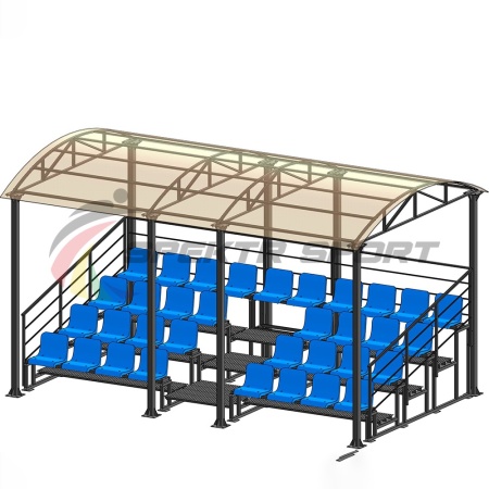 Купить Трибуна для зрителей 4 ряда на 34 места с навесом и перилами в Артёме 