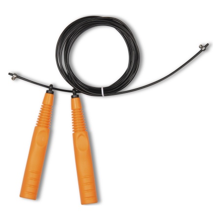 Купить Скакалка высокооборотная Кроссфит стальной шнур в оплетке 2.9 м чёрно-оранжевая в Артёме 